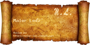 Maler Leó névjegykártya